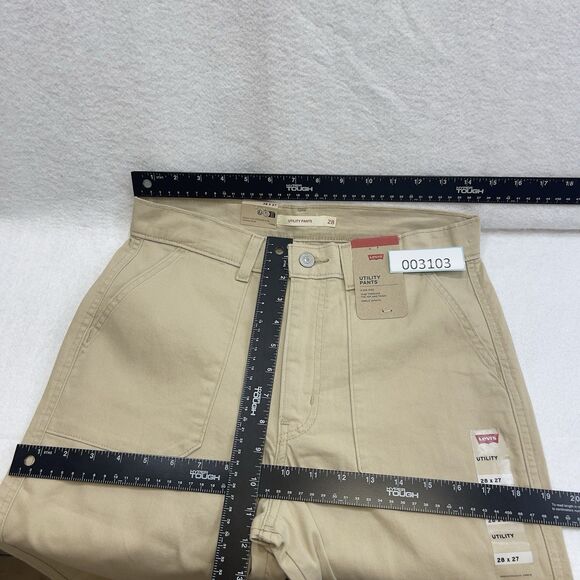 Levi’s Pants Women's 28 Beige Utility Preppy Slim Ankle Length Grunge Trousers - Picture 10 of 12